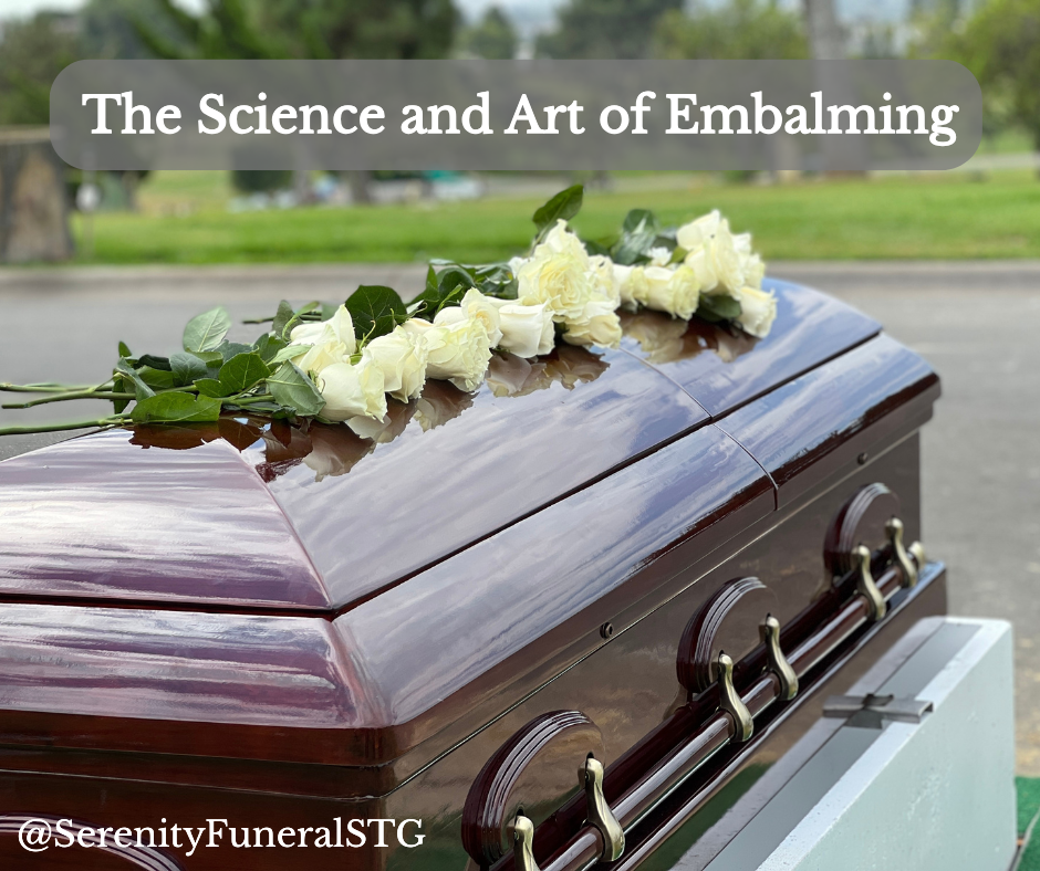 Casket with flowers in a cemetery