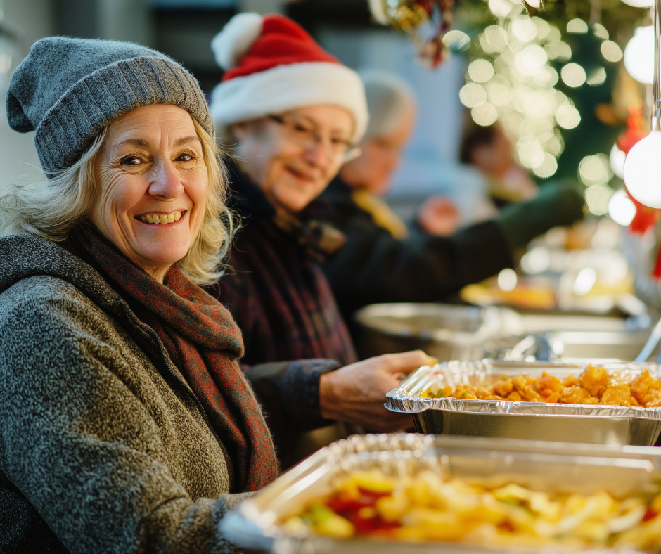 Ladies helping out at a soup kitchen