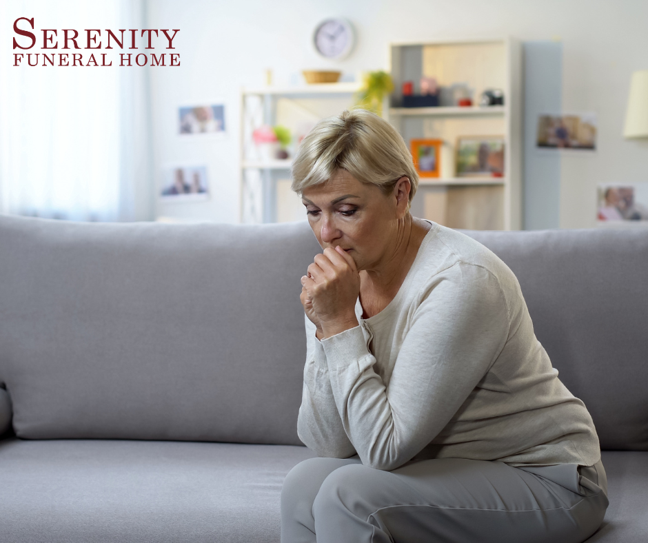 Sad woman experiencing re-grief